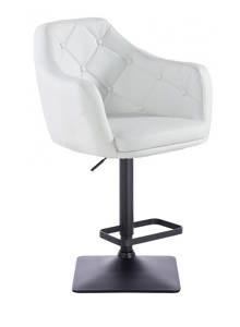 HC831KW Fehér modern műbőr szék fekete lábbal