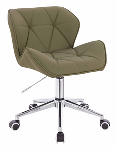 HR111K Khaki Műbőr Premium Soft szék krómozott lábbal