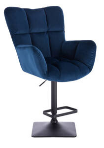 HR650KW Tengerkék modern velúr szék fekete lábbal