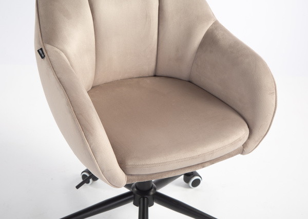 HR2055K Latte Modern Velúr Szék Fekete lábbal