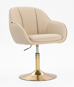 HR2055N Krémszínű Modern Műbőr Szék Aany lábbal
