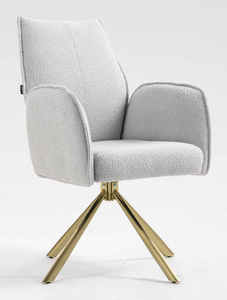 HR280 CSILLAGLÁB Szürke modern boucle szék arany lábbal