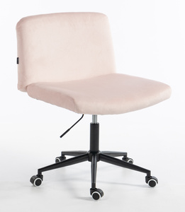 HR150K Púder Rózsaszín Modern Velúr Szék Fekete lábbal