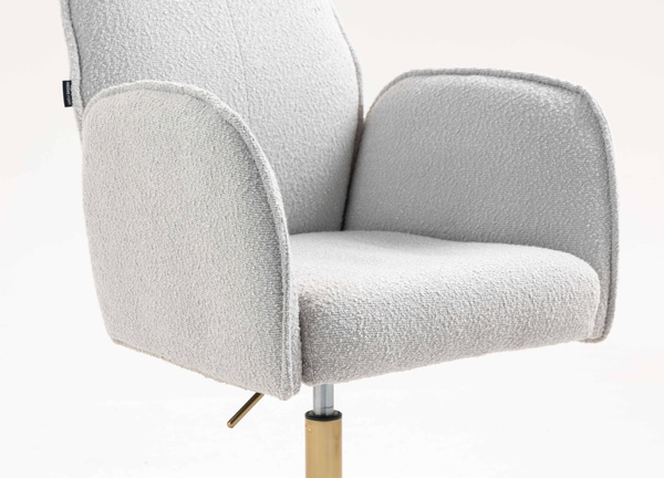 HR280N Szürke modern boucle szék arany lábbal