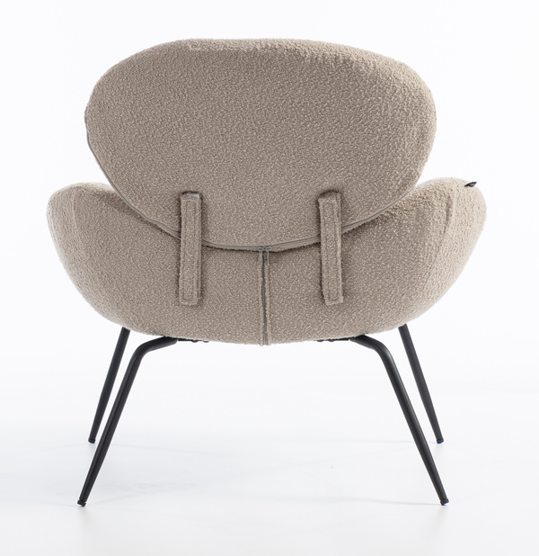 HR2045 Latte modern boucle szék fekete lábbal