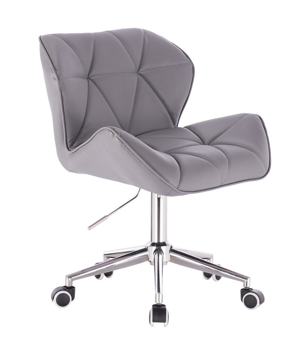 HC111K SZÜRKE modern műbőr szék krómozott lábbal