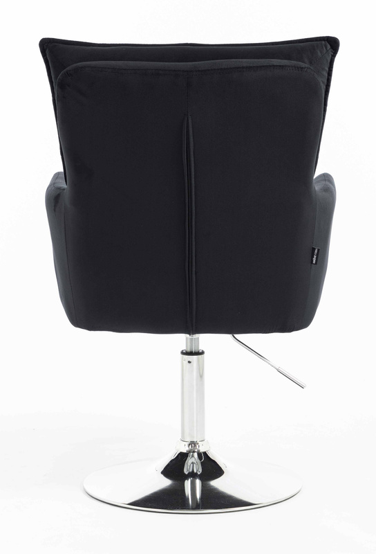 HR250N Fekete modern velúr szék krómozott lábbal