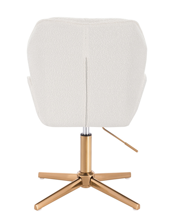 HR212CROSS Krémszínű modern boucle szék arany lábbal