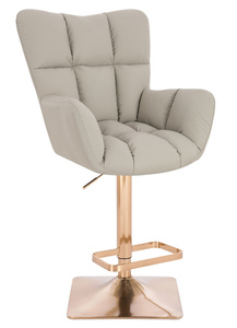 HR650KW Ecru Műbőr Premium Soft szék arany lábbal