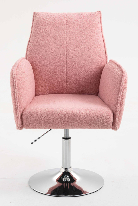 HR280N Púder Rózsaszín modern boucle szék krómozott lábbal