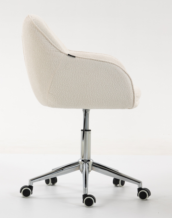 HR2055K Krémszínű Modern Boucle Szék Krómozott lábbal