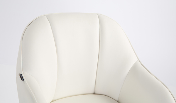 HR2055K Fehér Modern Műbőr Szék Aany lábbal