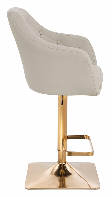 HR831KW Ecru Műbőr Premium Soft szék Arany lábbal