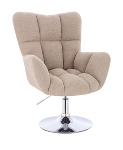 HR650N Latte modern boucle szék krómozott lábbal