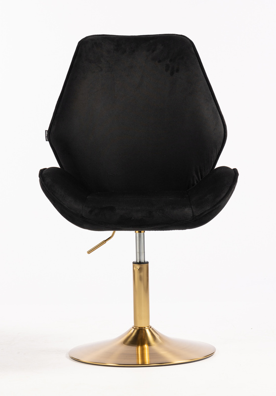 HR350N Fekete modern velúr szék arany lábbal