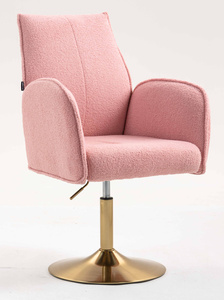 HR280N Púder Rózsaszín modern boucle szék arany lábbal