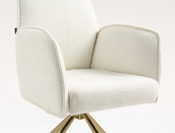 HR280 CSILLAGLÁB Krémszínű modern boucle szék arany lábbal