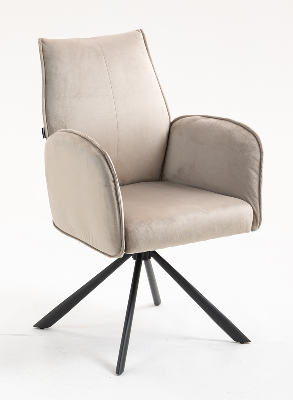 HR280 CSILLAGLÁB Latte Modern Velúr Szék Fekete lábbal