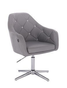 HR830 Szürke modern műbőr szék krómozott lábbal