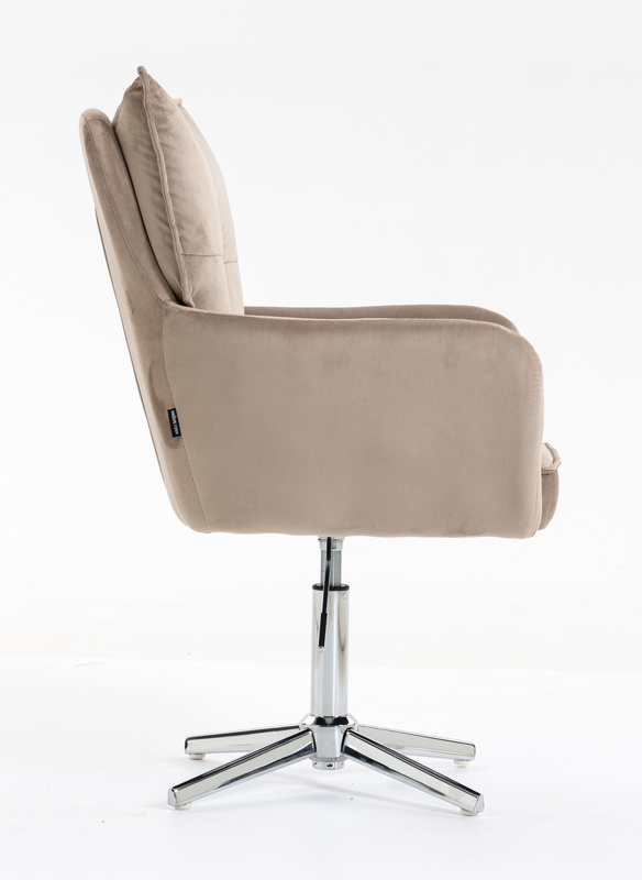 HR250CROSS Latte modern velúr szék krómozott lábbal