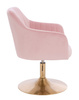 HR190N Púder Rózsaszín Modern Velúr Szék Arany lábbal