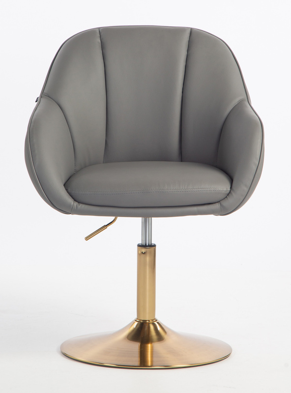 HR2055N Szürke Modern Műbőr Szék Aany lábbal