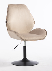 HR350N Latte modern velúr szék fekete lábbal