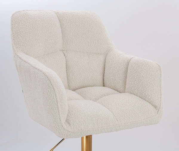 HR550CROSS Krémszínű modern boucle  szék arany lábbal