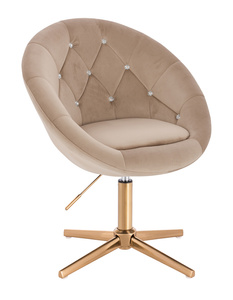 HR8516CCROSS Latte modern velúr szék arany lábbal