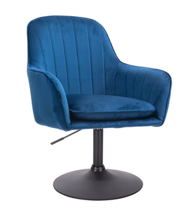 HR2022N Tengerkék modern velúr szék fekete lábbal