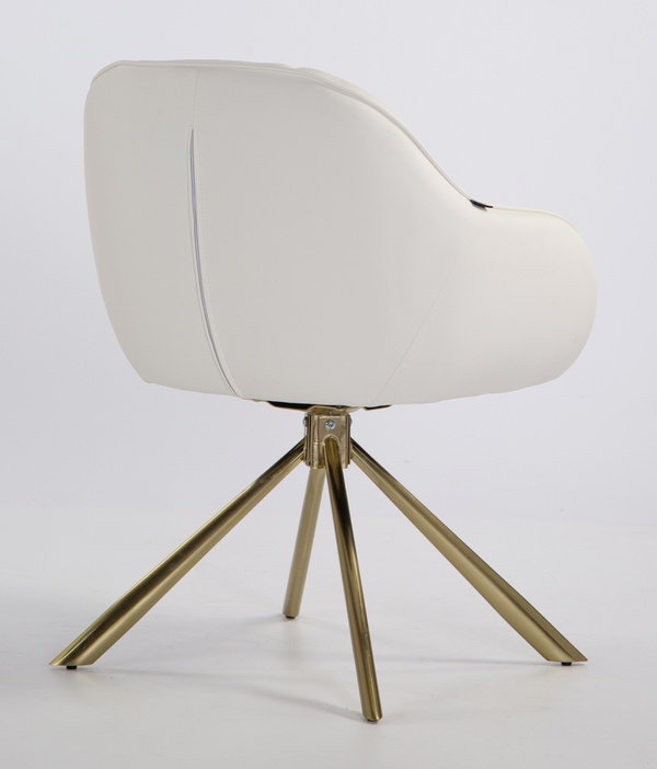 HR2055 CSILLAGLÁB Fehér Modern Műbőr Szék Aany lábbal