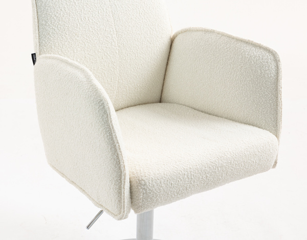 HR280N Krémszínű modern boucle szék krómozott lábbal