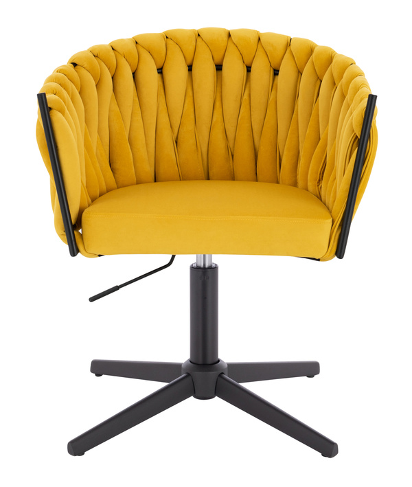 HR750CROSS Sárga Modern Velúr Szék Fekete lábbal