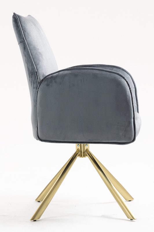 HR280 CSILLAGLÁB Grafit Modern Velúr Szék Arany lábbal