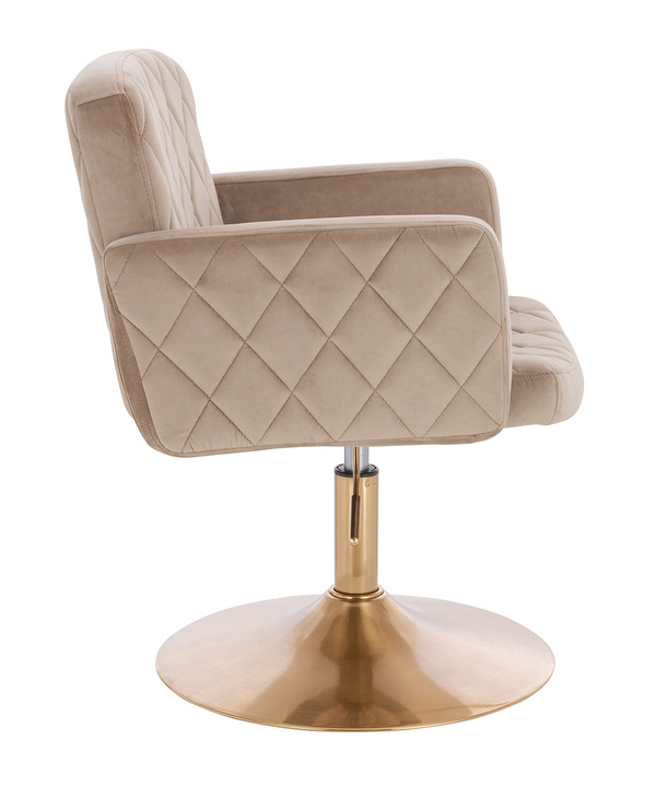 HR802N Latte Modern Velúr Szék Arany lábbal