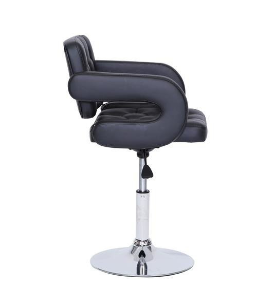 HC8403N Fekete modern műbőr szék krómozott lábbal