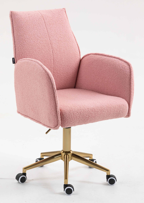 HR280K Púder Rózsaszín modern boucle szék arany lábbal