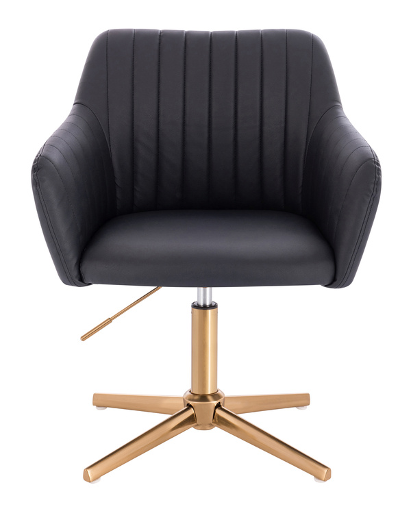 HR190CROSS Fekete Modern Műbőr Szék Arany lábbal