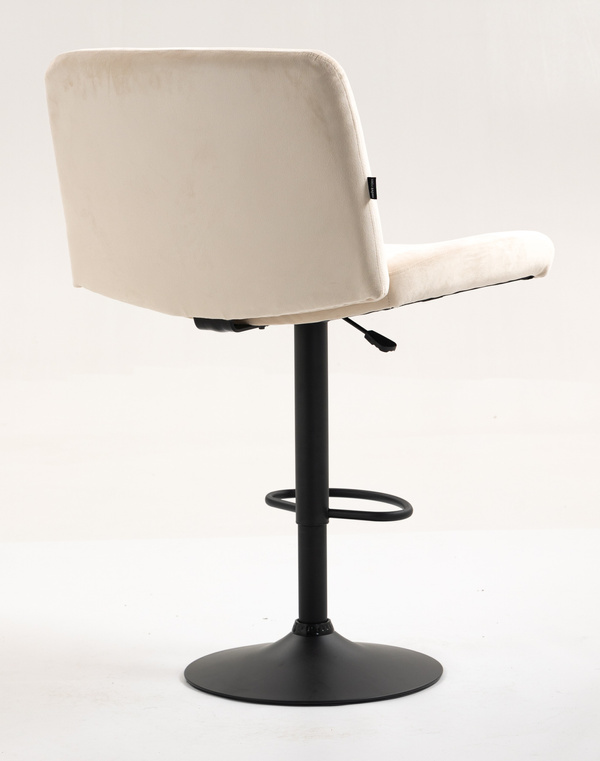 HR150W Krémszínű Modern Velúr Szék Fekete lábbal
