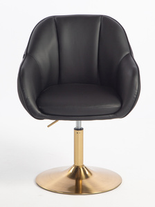 HR2055N Fekete Modern Műbőr Szék Aany lábbal
