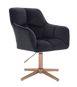 HR550CROSS Fekete modern velúr szék arany lábbal