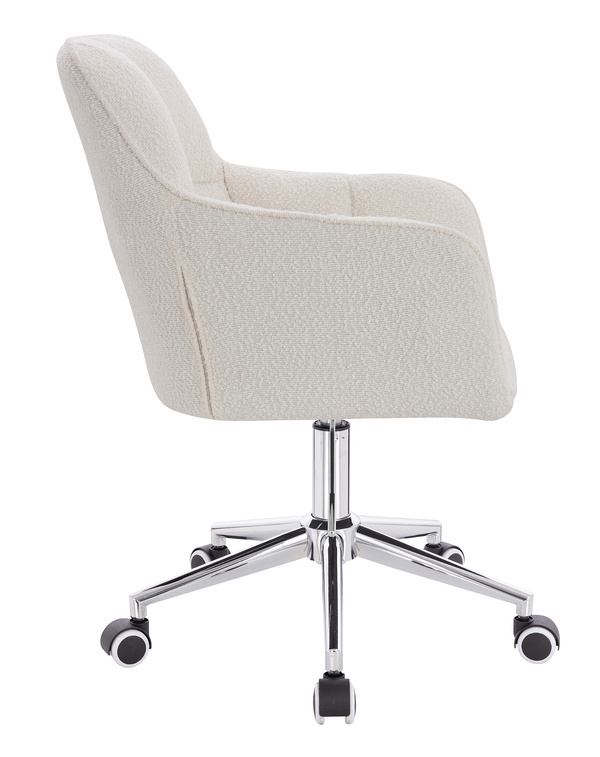 HR550K Krémszínű modern boucle szék krómozott lábbal