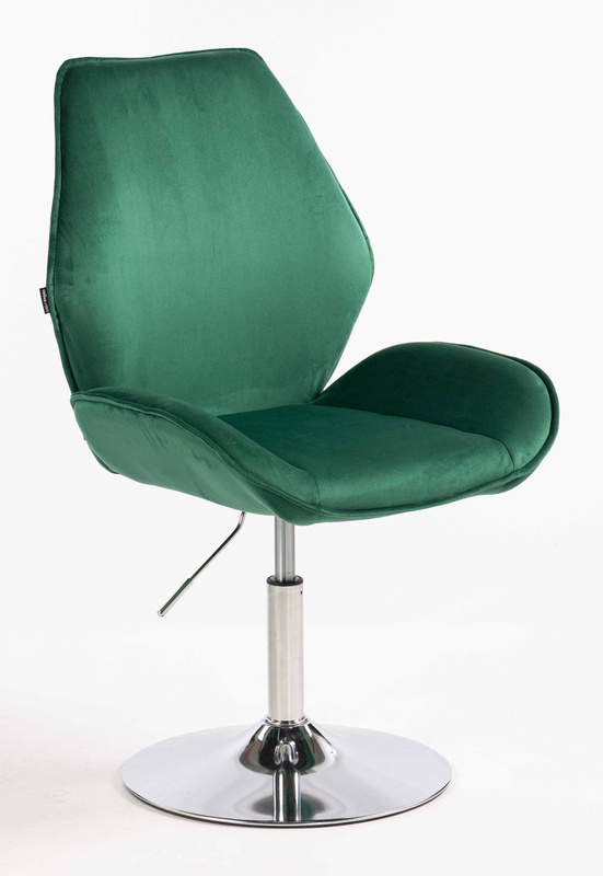 HR350N Sötétzöld modern velúr szék krómozott lábbal