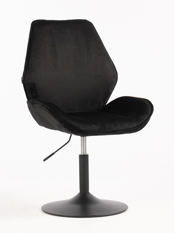 HR350N Fekete modern velúr szék fekete lábbal