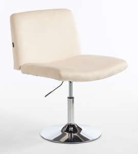 HR150N Krémszínű Modern Velúr Szék Krómozott lábbal