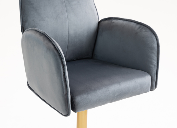 HR280W Grafit Modern Velúr Szék Arany lábbal