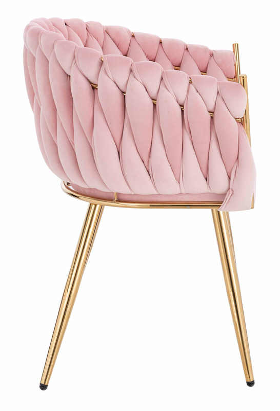 HR750 Szék Arany lábakkal Púder Rózsaszín velúr