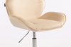 HR350N Krémszínű modern velúr szék krómozott lábbal