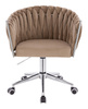 HR750K Latte Modern Velúr Szék Krómozott lábbal