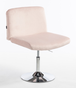 HR150W Púder Rózsaszín Modern Velúr Szék Krómozott lábbal